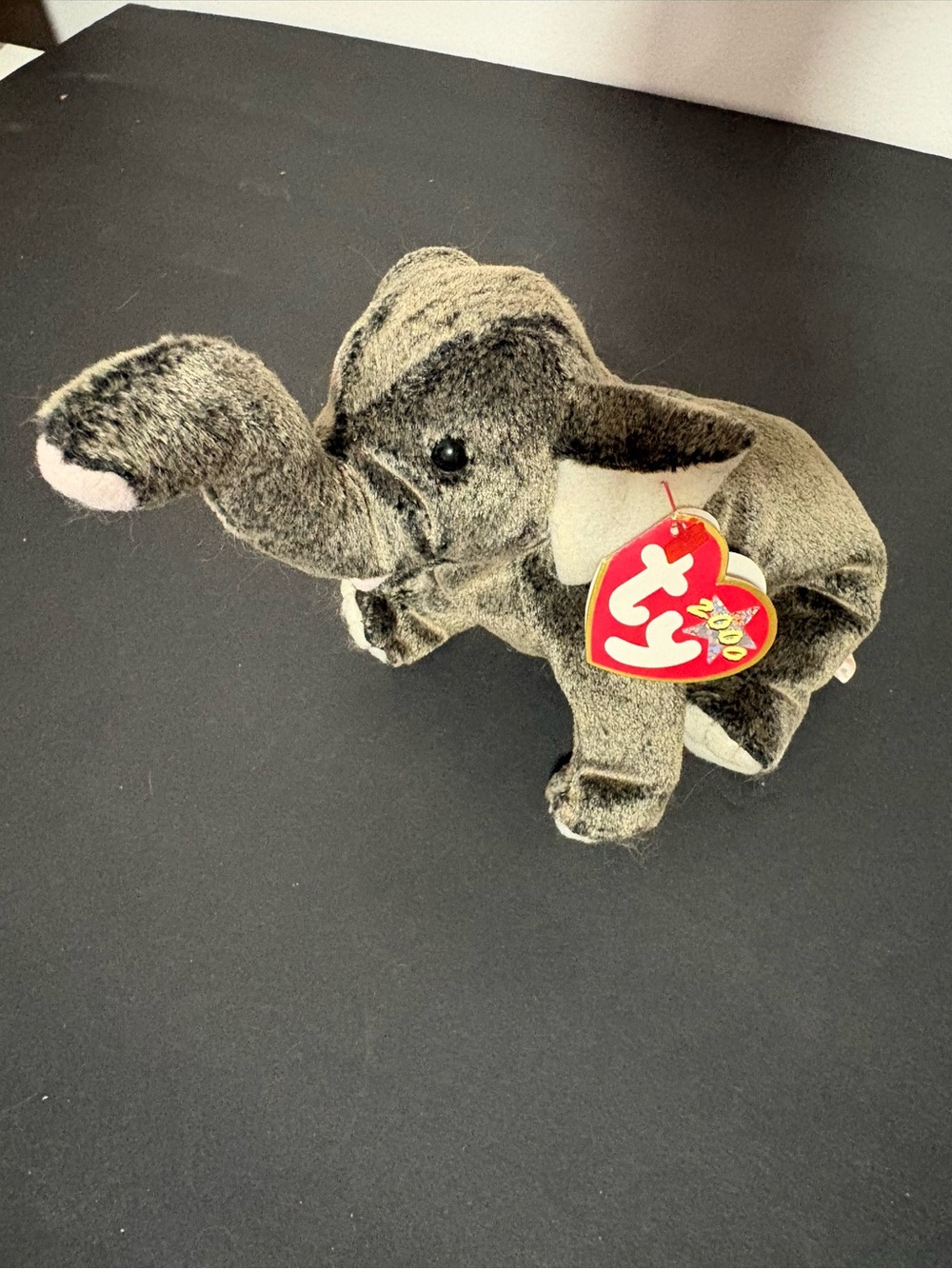 Ty Gray “Trumpet “Beanie Baby Plush with Heart Tag
